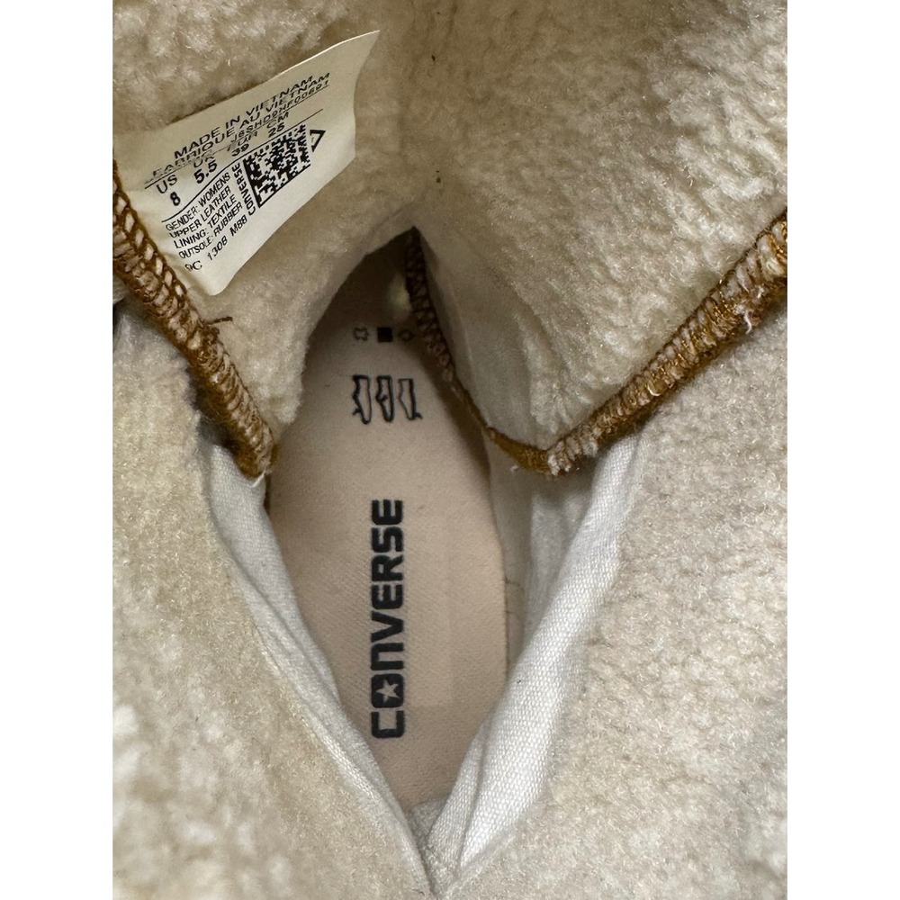 Converse Chuck Taylor All Star Suede Shearling Ribbon Lace Boots Brown Size 8 - Picture 14 of 14